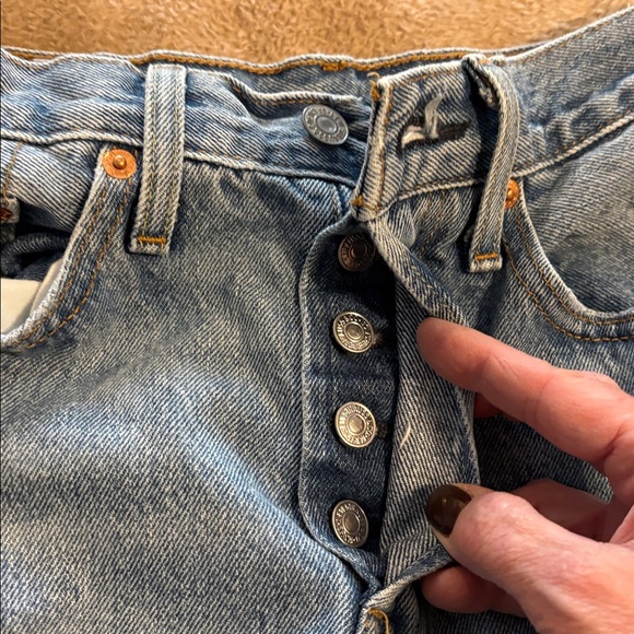 Levi’s 501 High Rise Button Fly Distressed Skinny Jeans W25 L30 - Picture 7 of 10